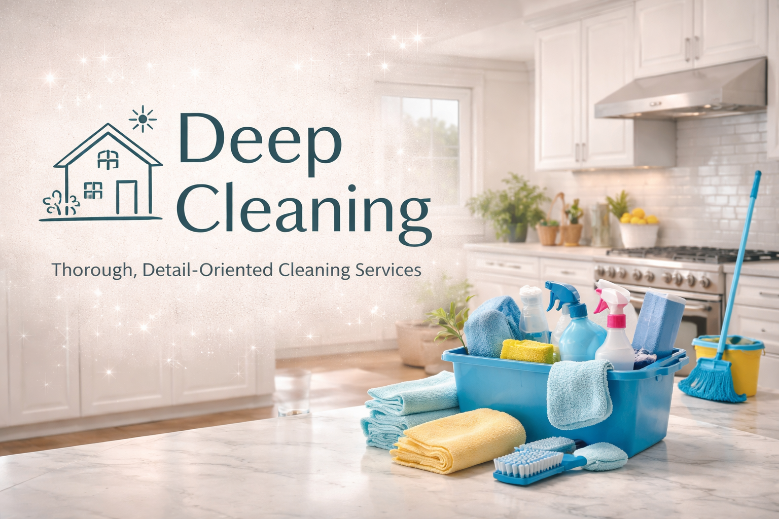 Deep cleaning results — spotless kitchen and surfaces